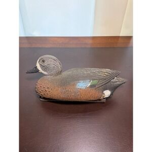 Vintage Carry-Lite Blue Wing Teal Drake Duck Decoy Made in Italy Weighted Keel